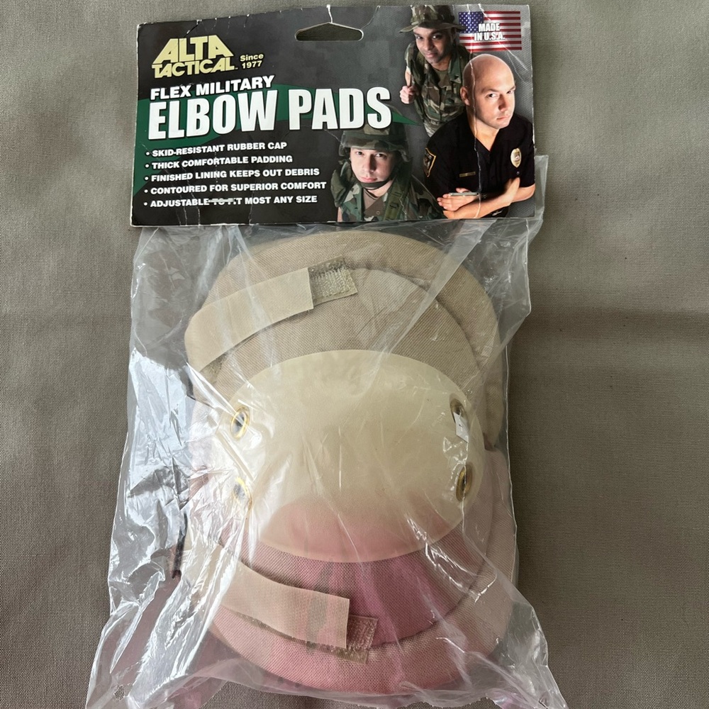 Alpha Tactical Flex Military Elbow Pads - Desert Camouflag Tan - NEW